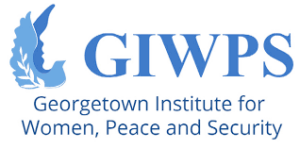 GIWPS logo: Georgetown Institute for Women, Peace and Security with a blue quill/dove emblem.